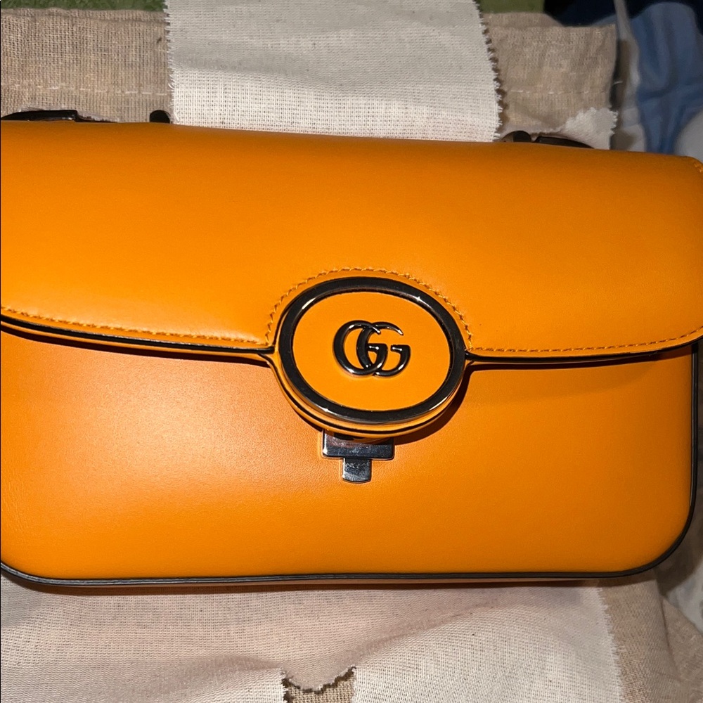 Gucci Orange Shoulder Bag with Logo